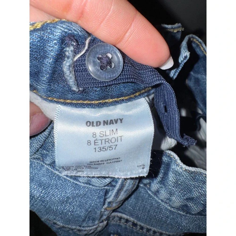 Old Navy Kids Jeans Size 8 Slim‎ Blue Adjustable Waist Denim